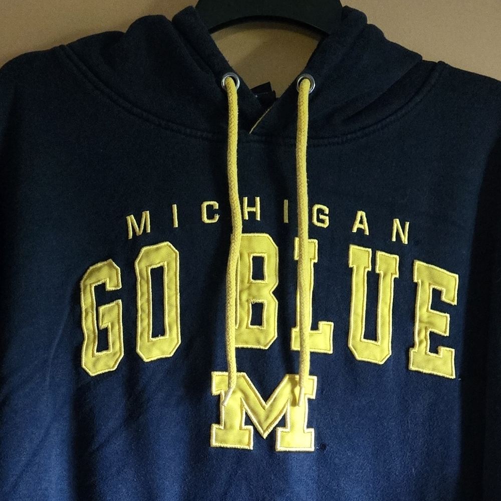 MICHIGAN GO BLUE Wolverine Hoodie PTP=25"